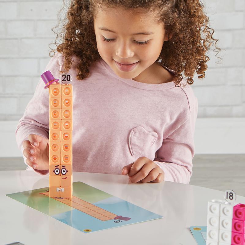 hand2mind Numberblocks MathLink Cubes 11-20 Activity Set, 30 Numberblocks Activities Linked to TV Episodes, 155 NumberBlocks MathLink Cubes, Numberblocks Toys, Math Cubes, Homeschool Supplies