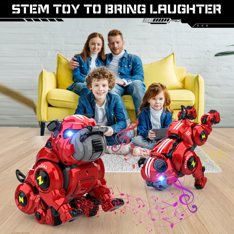 Robot Dog for Kids, Remote Control Robot Rechargeable Programing Stunt Robo Dog with Sing, Dance, Touch Function, Robotic Dog Toy for Boys Ages 5 6 7 8 9 10+ Birthday Gifts robotdogtoy robottoys control car rccar  life Rechargeable