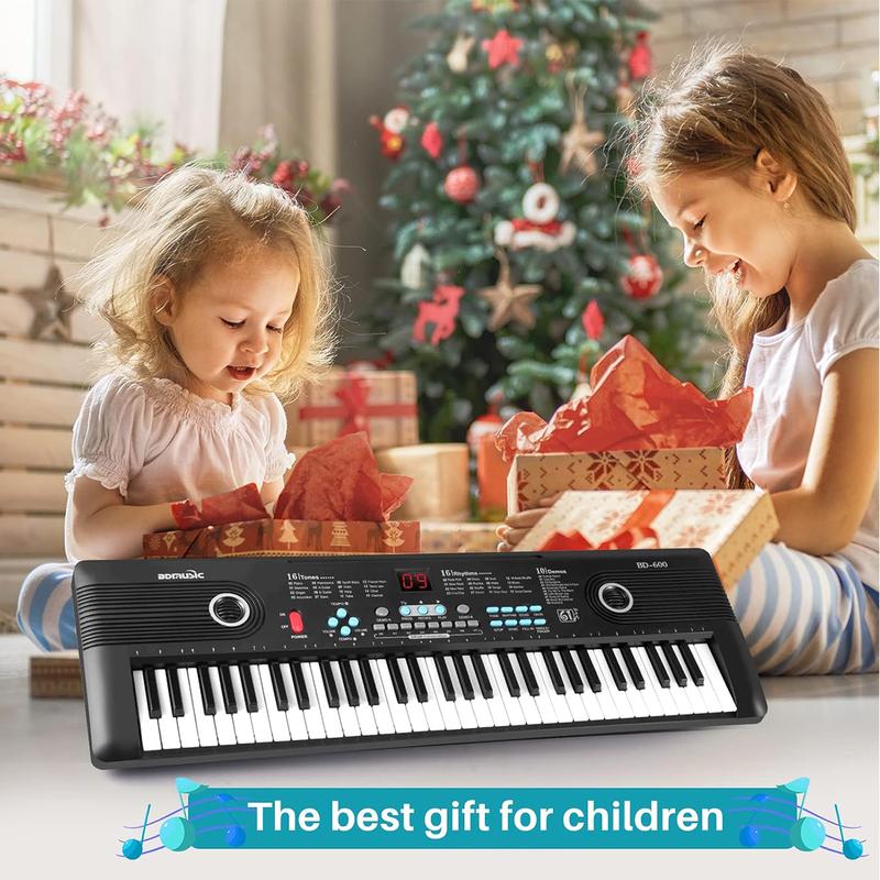 61 Key Electric Digital Piano for Kids Beginner Player with Mic - Portable Music Keyboard