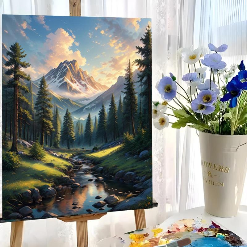 Landscape Pattern DIY Painting By Numbers Kit Without Frame, 1 Set DIY Paint By Numbers Kit, Wall Art Decoration for Home Living Room Bedroom