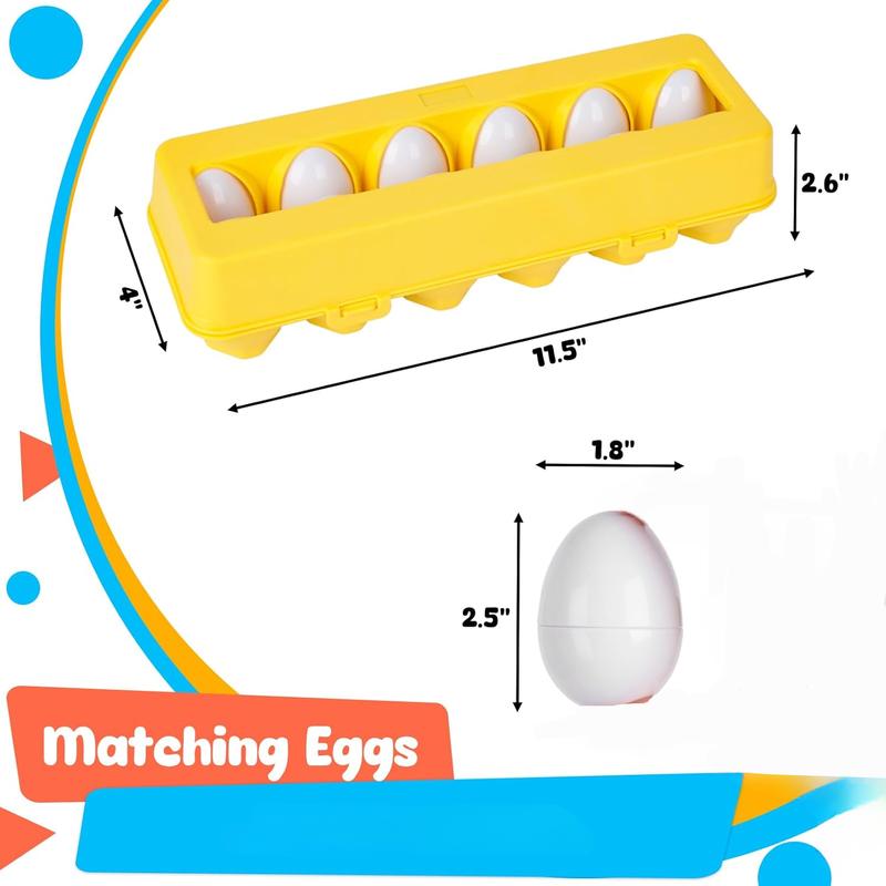 12PCS Matching Eggs Shape sorter Toy Educational Toy for Kids Easter Toy Eggs for Boys Girls