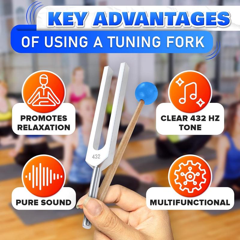 432 Hz Tuning Fork for Healing Set Music Therapy Instruments - Tuning Fork Medical Musical Forks for Healing Chakra Set Stress Relief - Fork Medical Sound Therapy Instruments Meditation Accessories