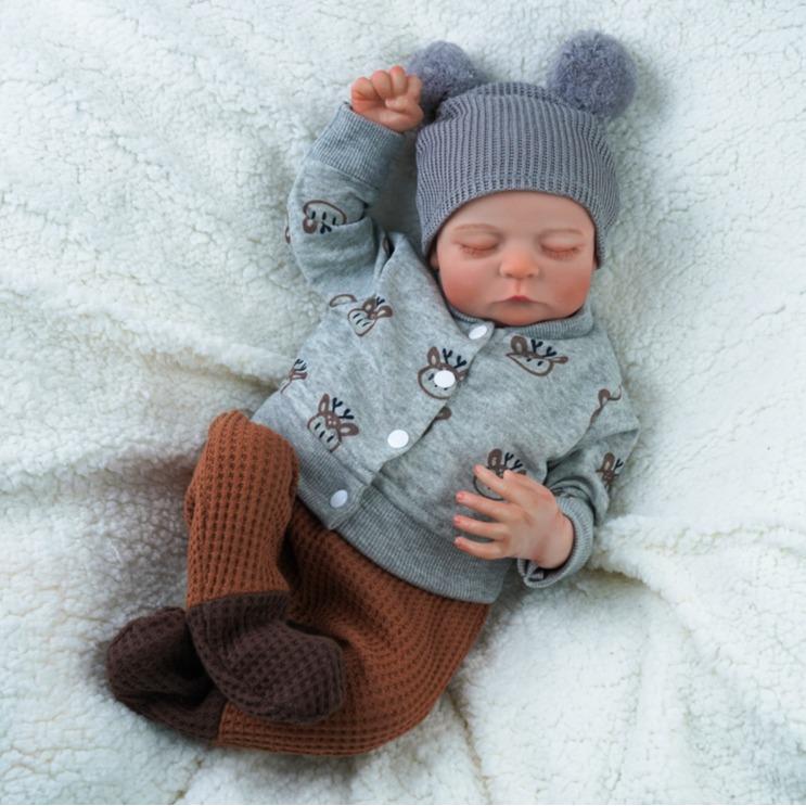 Babeside Lifelike Reborn Baby Dolls Boy - 17-Inch Soft Body Realistic-Newborn Full Body Vinyl Anatomically Correct Real Life Baby Dolls with Toy Accessories for Kids Age 3 4 5 6 7 +