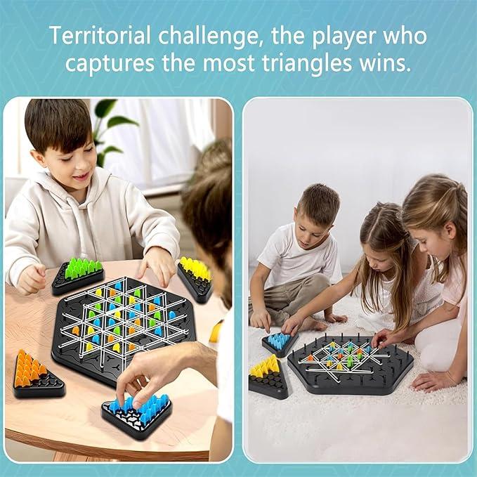 Chain Triangle Chess Game,Family Games for Kids and Adults,,Educational Desktop Chain Chess,Chain Triangle Chess Game- Family Fun Night Chess Set, Family Interactive Board Game,Triggle Board Game,Territory Capture Family Game