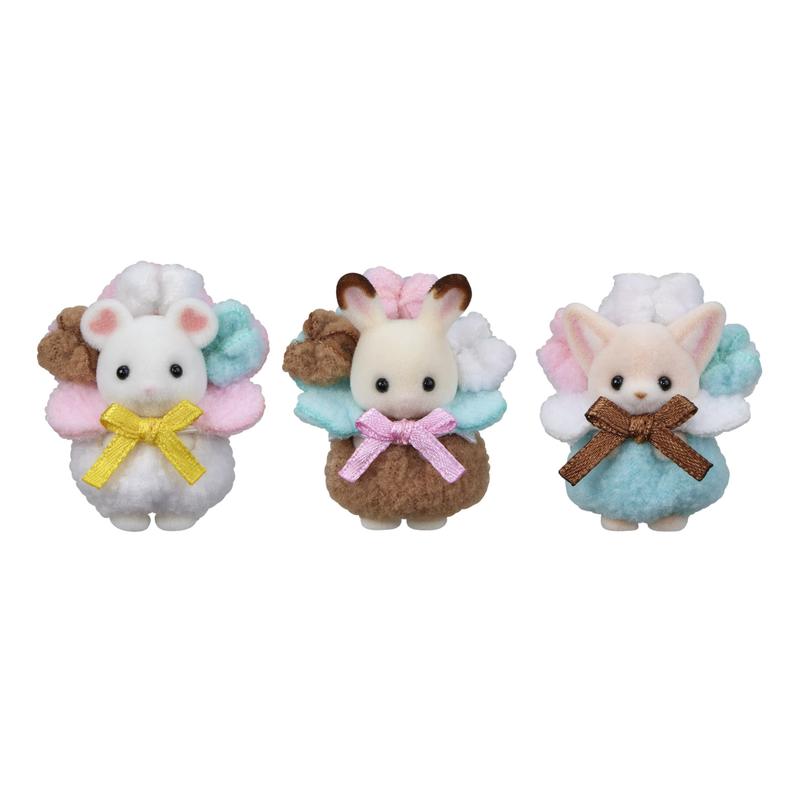 Calico Critters Teeny Popcorn Pals, Set of 3 Collectible Doll Figures, Online Exclusive