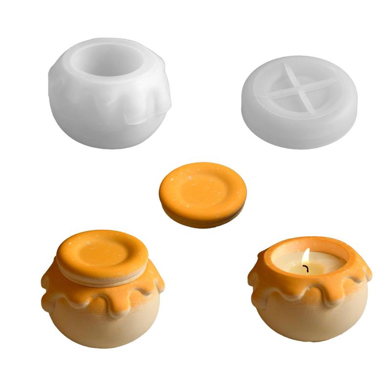 Honey Storage Tank Silicone Mold, 1 Count DIY Handmade Candle Cup, Gypsum Aromatherapy Crafts Mold, DIY Candle & Soap Making Supplies