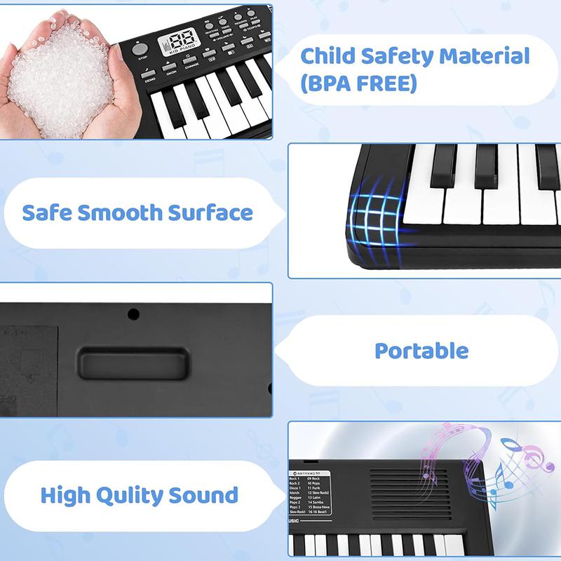 Kids Keyboard Piano, 37 Key Portable Electronic Piano for Kids, Digital Music Piano Keyboard Educational Toys