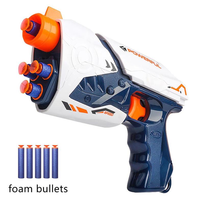 Foam Bullet Gun Toy, 1 Box Manual Launching Safety EVA Suction Cup Sponge Bullet Toy, Indoor Outdoor Chasing Battle Toy Gun, No Battery Required