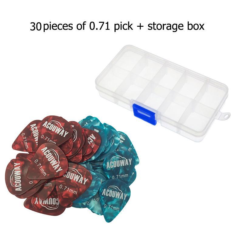 Multicolor Guitar Picks with Storage Box, 30pcs set Durable Guitar Picks with Storage Case, Guitar Accessories, Christmas Gift