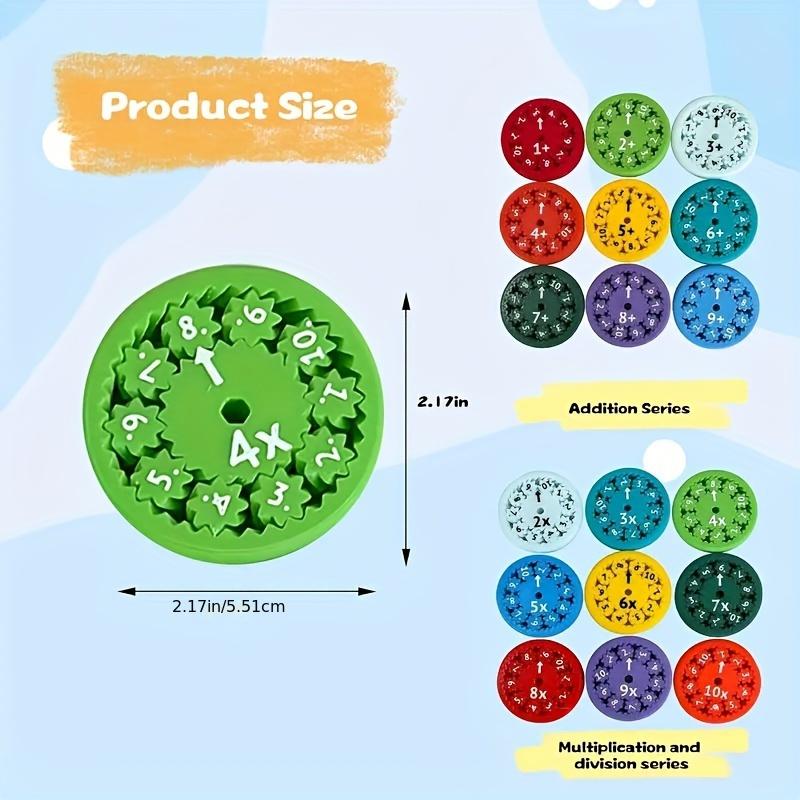 Mathematical Fidget Spinners: 9 Addition & Subtraction, 9 Multiplication & Division, 18 Total - Educational Counting Toys for Ages 14 and Up