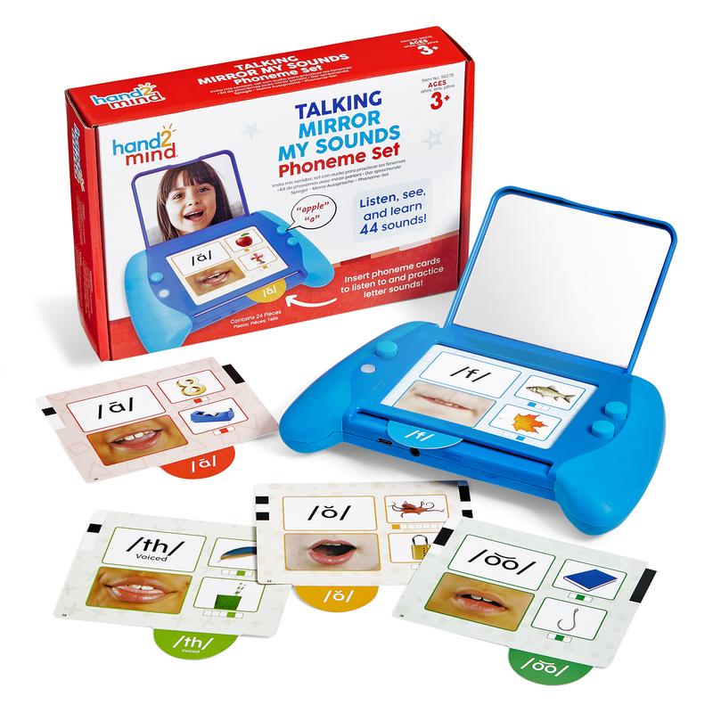 hand2mind Mirror My Sounds Phoneme Set, Phonemic Awareness, Phonics Games, Letter Sounds, Phonics Flash Cards, Speech Therapy Materials, Phonics for Kindergarten, Toys That Help with Speech