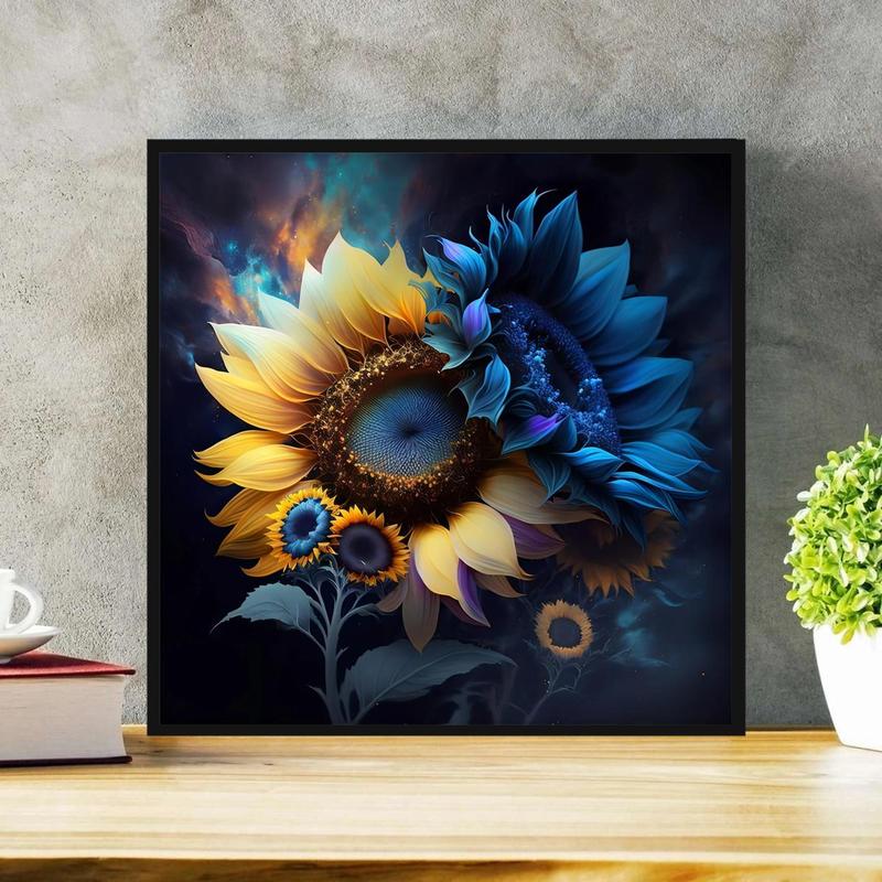 Sunflower Diamond Art Painting Kit, DIY Rhinestone Paint By Numbers Kit, Home Decor, Wall Art Bedroom Decoration without Frame, DIY Diamond Paint Picture, Christmas Gift