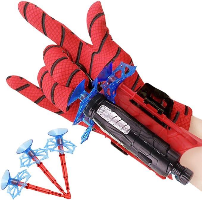 Spider Web Shooter Toy for Kids, Spider Gloves Launcher Cosplay Costume Props Party Supples Superhero Spider Role-Play Toy