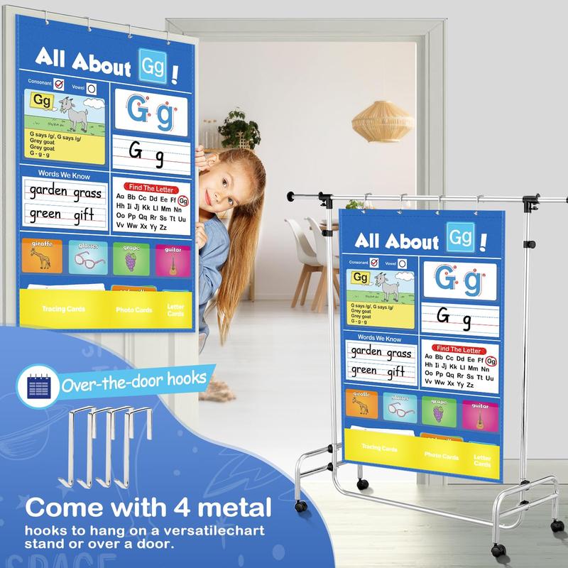 Alphabet Learning Pocket Chart Alphabet Wall Chart ABC Flash Cards Learning Games, Handwriting Practice Letter Tracing Learning Activities Must Haves