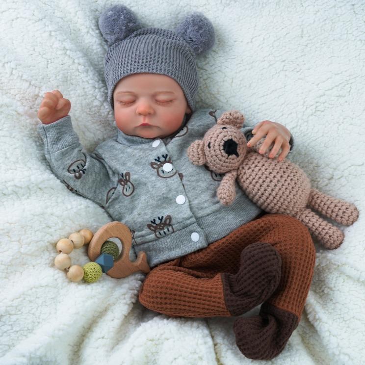 Babeside Lifelike Reborn Baby Dolls Boy - 17-Inch Soft Body Realistic-Newborn Full Body Vinyl Anatomically Correct Real Life Baby Dolls with Toy Accessories for Kids Age 3 4 5 6 7 +