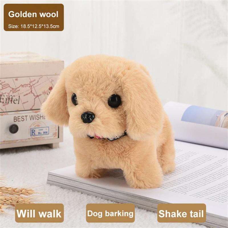 Walking Dog Bichon Interactive Electronic Pet Plush Toy Puppy and Moving Animated Nodding Head Gifts for Toddlers Birthday