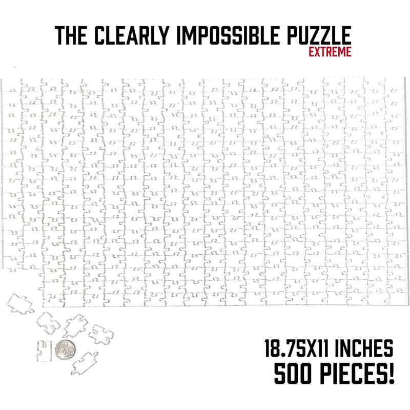 The Clearly Impossible Puzzle 500 count Hard Puzzle for Adults (Acrylic, Jigsaw, 18.75x11 inches, 1 Pound, Made in USA)