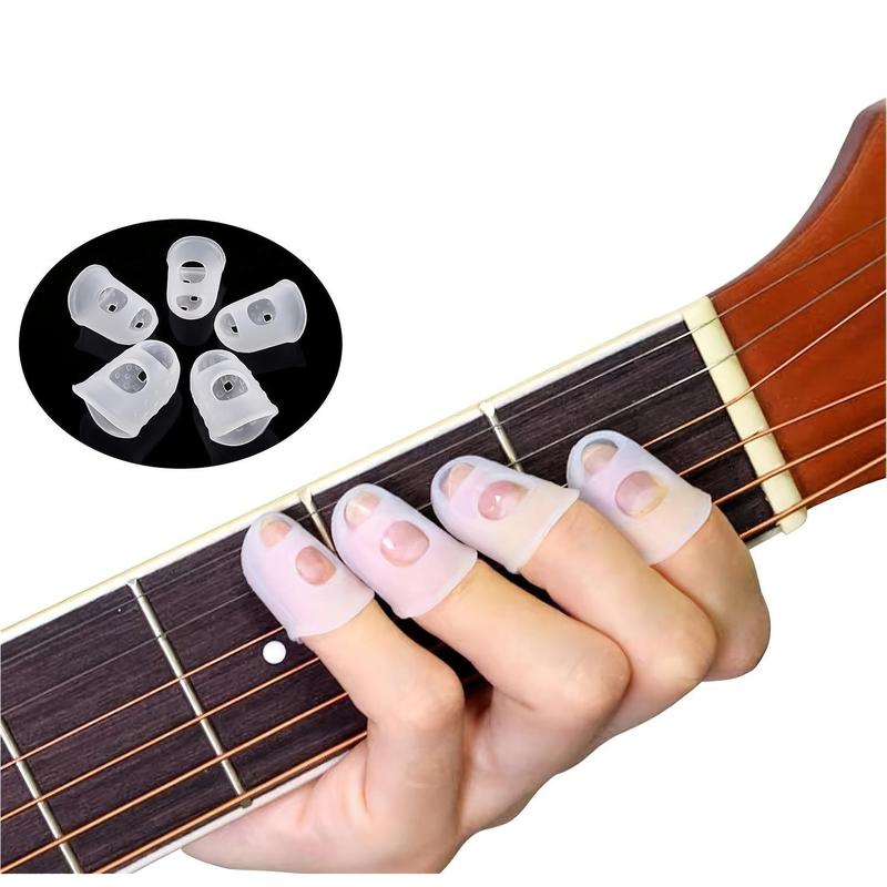 Guitar Finger Protector, 10pcs set Silicone Guitar Finger Protector, Finger Thumb Protector, Guitar Accessories for Beginners