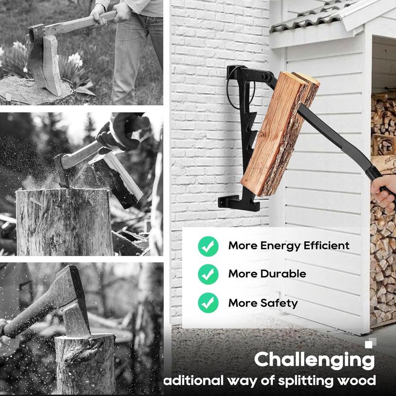 Magula Wall Mounted Wood Splitter, Portable Wall Mounted Kindling Wood Splitter, Wall Mounted Log Splitter for Indoor Outdoor,  Firewood Kindling Splitter with Double Lever Design-5 Year Warranty