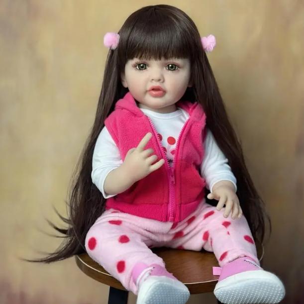 MADOLL 55cm Reborn Baby Doll 19inch Like Real Bebe Princess Toddler Cloth Body Girl Toy with Soft Vinyl Limb Lovely Fashion Birthday Gift