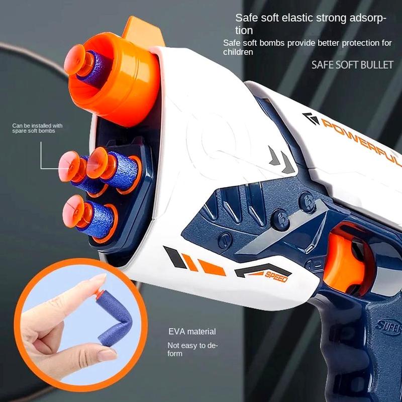 Foam Bullet Gun Toy, 1 Box Manual Launching Safety EVA Suction Cup Sponge Bullet Toy, Indoor Outdoor Chasing Battle Toy Gun, No Battery Required