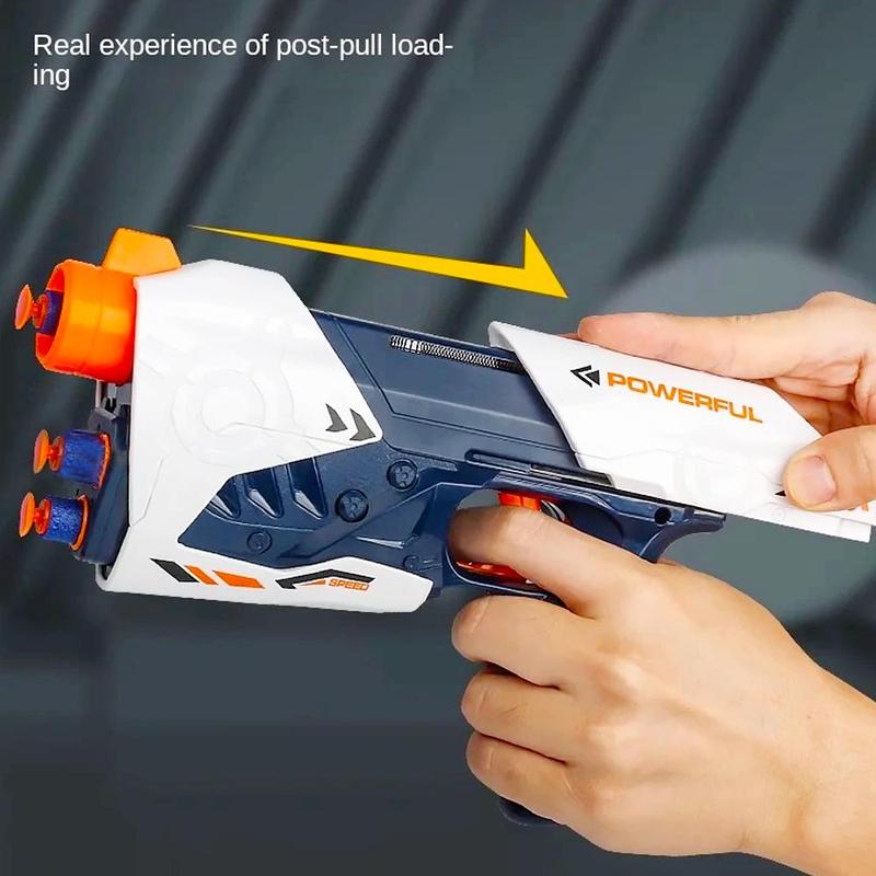 Foam Bullet Gun Toy, 1 Box Manual Launching Safety EVA Suction Cup Sponge Bullet Toy, Indoor Outdoor Chasing Battle Toy Gun, No Battery Required