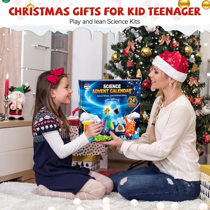 Advent Calendar Gift  2024 Boys Girls Kids, 24 Days Science Kits Christmas Countdown Calendar gift for Kids Age 4 and up