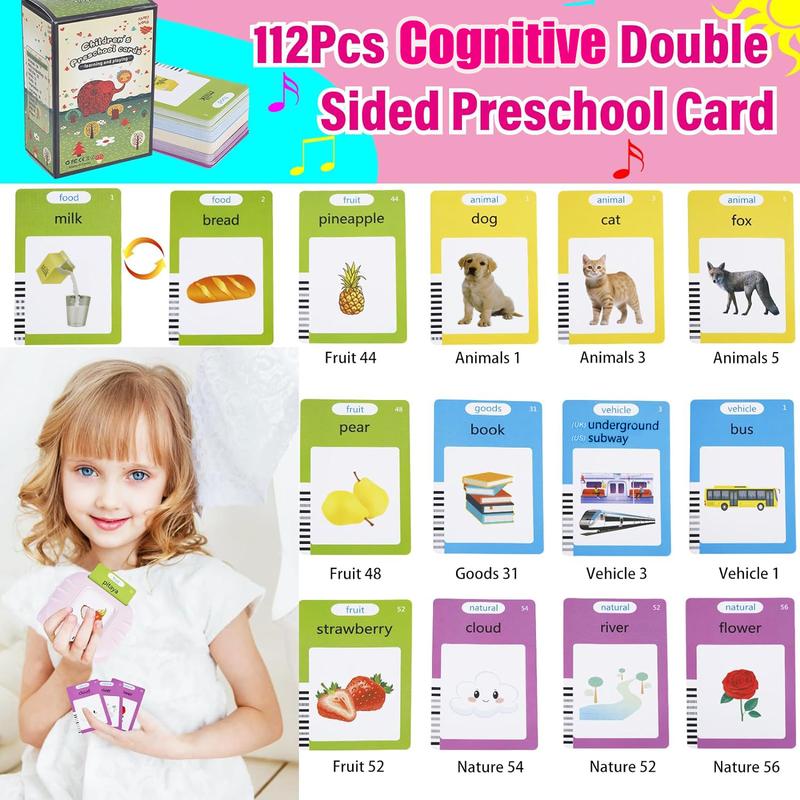 Talking Flash Cards with 224 Sight Words,Montessori Toys,Speech Training Sensory Toys,Learning Cards English Educational Learning Tools Christmas Gifts for Boys and Girls