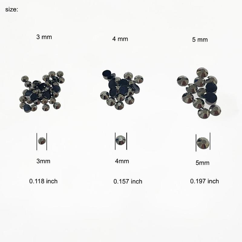 1 Pack Multi-size Solid Color Hematite Rhinestones, DIY Materials For Earrings, Bracelets, Necklaces & Jewellery Making