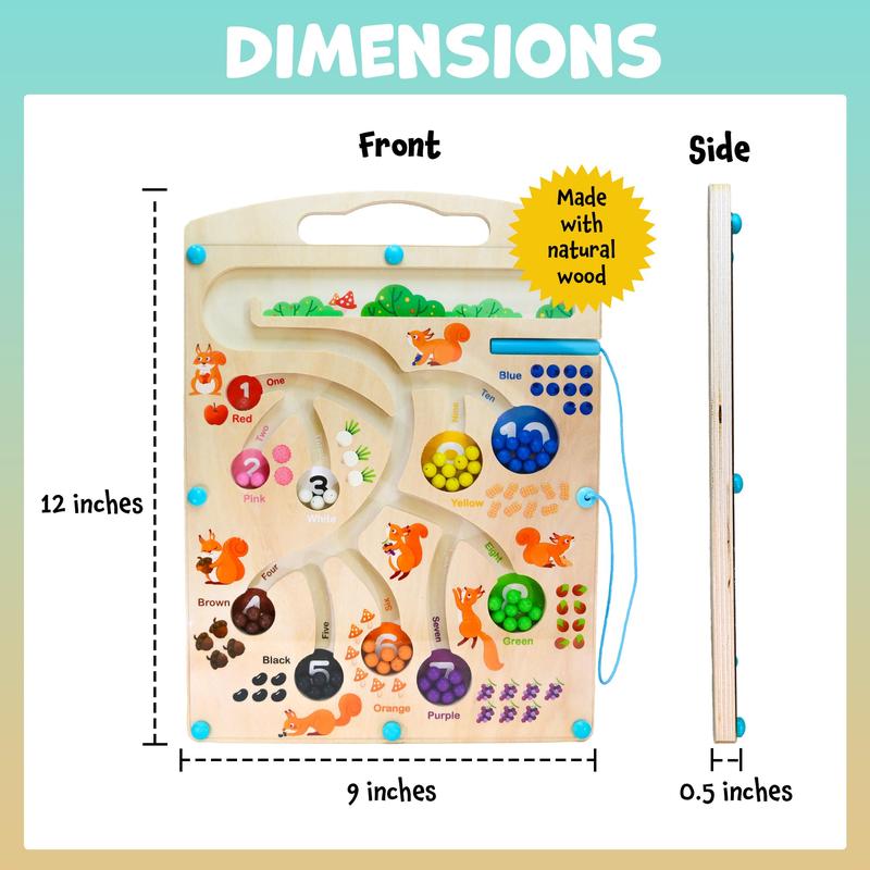 Magnetic Number and Color Maze - Montessori Toys for 3+ Year Old, Sensory Toys for Kids, Toddler Activities, Educational Toys for Boys and Girls 3 4 5 Years Old, Preschool Learning Activities