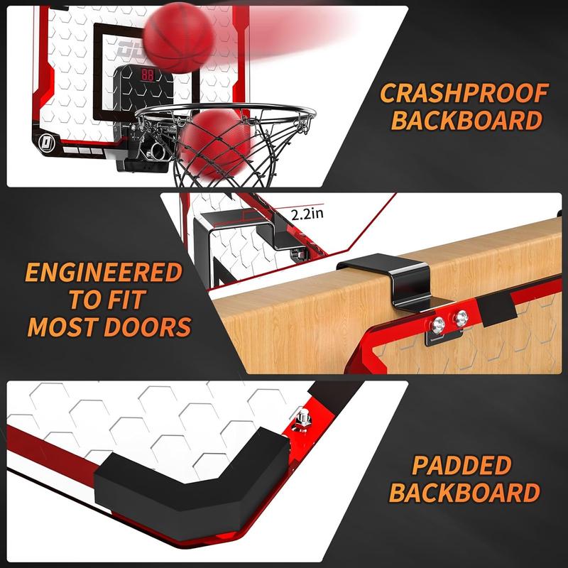 Red Basketball Hoop Indoor , Basketball Hoop for Door with 4 Balls, Indoor Mini Basketball Hoop, Basketball Game Toys