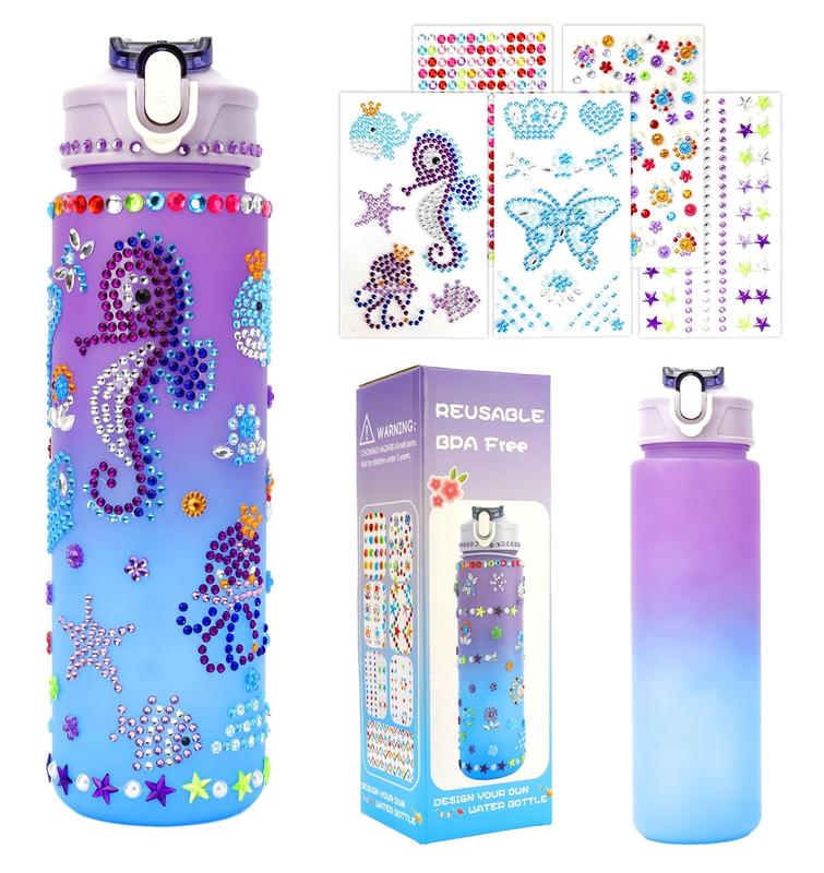 Christmas Gifts for Girls,Decorate Your Own Water Bottle Kits,Birthday Gifts,Christmas Stocking Stuffers for Girls,Fun DIY Arts and Crafts Gifts Toys