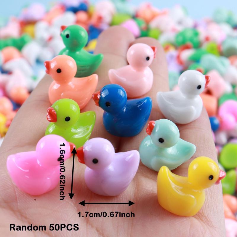 Mini Tiny Ducks, Little Duck Figures, DIY Toy Mini Resin Ducks, Plastic Small Miniature Ducks, Bulk for Dollhouse Decor, Micro Fairy Garden Landscape Aquarium Tiny Toys, Christmas Gift