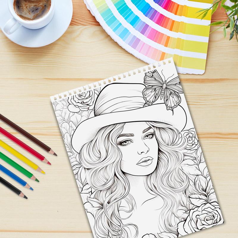 Flower Woman Theme Coloring Painting, Fun and Simple, Gifts for Christmas, Thanksgiving, Valentine's Day and Other Holiday Parties