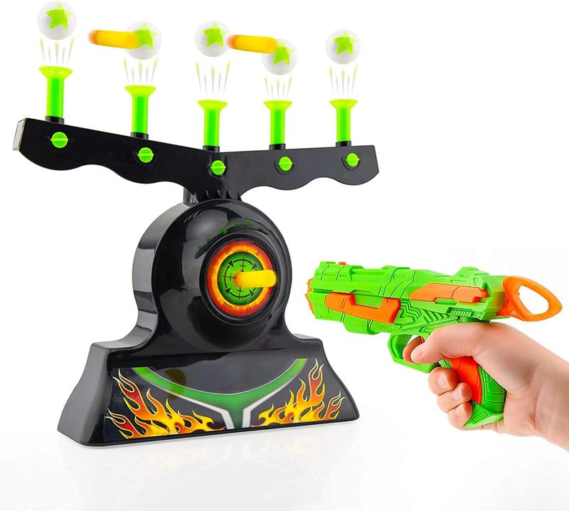 Nerf Guns Shooting Games Toy,Shooting Target,Glow in The Dark,Floating Ball Target Practice Toys for Kids Boys Hover Shot 1 Blaster Toy Gun 10 Soft Foam Balls 3 Darts Gift