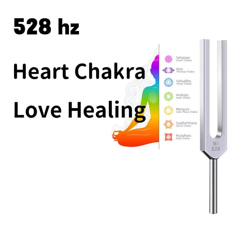 528Hz Tuning Fork, 1 Set Aluminum Alloy Tuning Fork with Velvet Bag & Hammer & Cleaning Cloth, Sound Healing Meditation Instrument, Christmas Gift