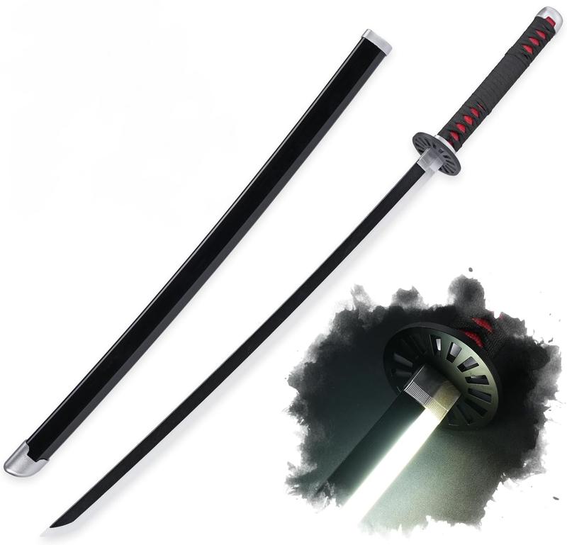 Light Up Demon Slayer Sword, 40-Inch Cosplay Anime Sword Fans Gfit(Tanjirou)