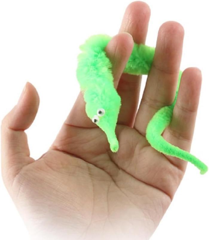 6 Color Magic Worm Toys,Worm on a String,Worm Trick Toys,Wiggly Twisty Fuzzy Worm for Party Supplies(12 PCS)