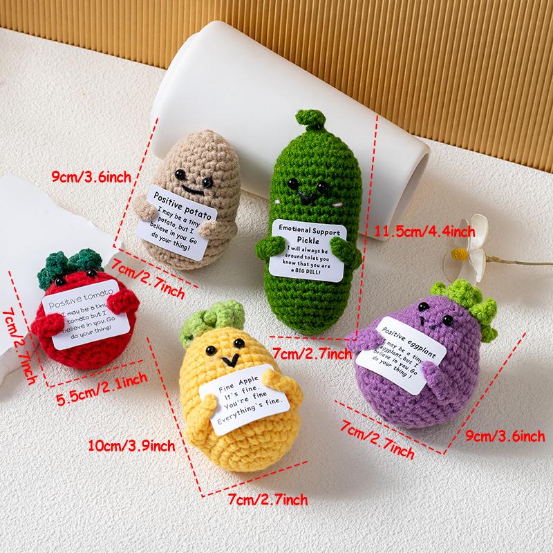 Decorative Flowers, Plants & Fruit Funny Positive Pickle Home Decorations Crochet Gifts Encouragement Birthday Gifts, Christmas Stocking Stuffers，Fruits and vegetables