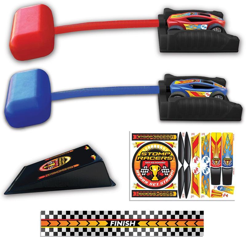 Stomp Racers Air Powered Race Cars by Stomp Rocket, 2 Car Racer Pack - Dueling Stomp Racers Toy Car Launcher, STEM Learning Toy for Kids