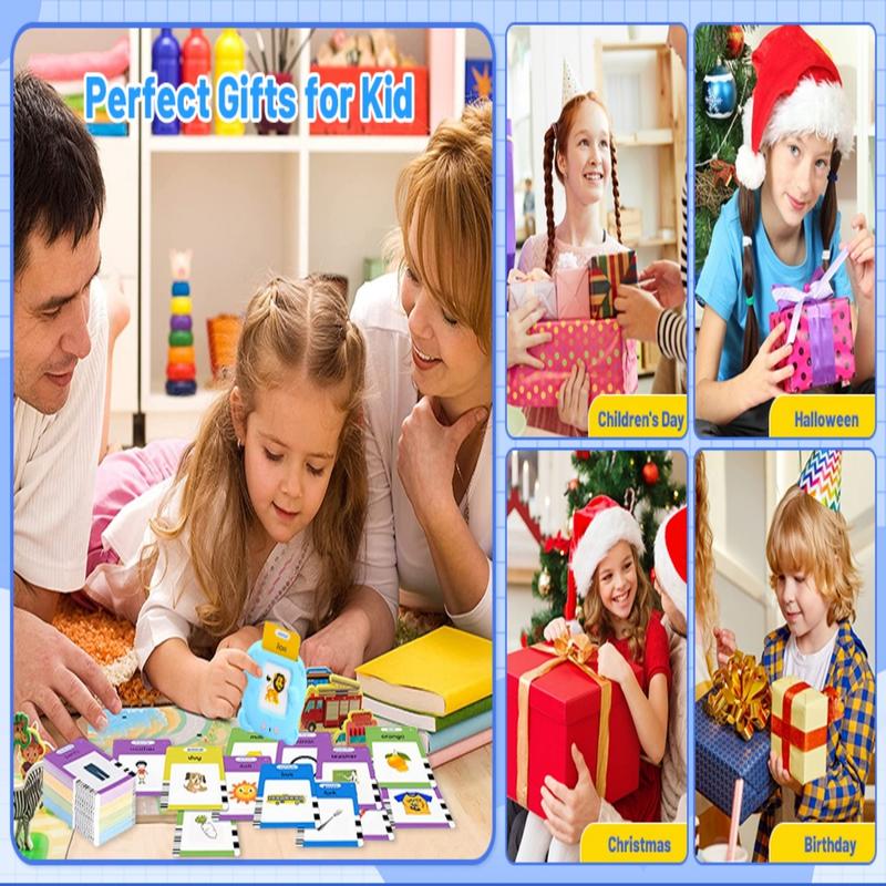 224 510(Spanish&English) WordsAlphabet Bilingual TalkingFlash Cardsfor 3-8 Years Toddlers,Pocket SpeechBuddy Therapy AutismToyS,Educational Learning InteractiveToy forBoys Girls Kids Gifts Blue