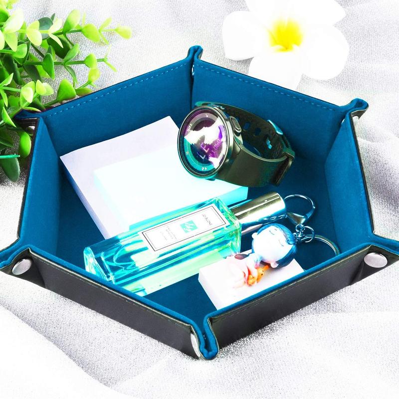 Double Sided Hexagonal Dice Tray (without Dice), Foldable Storage Box, Tabletop Dice Tray, Home Organizer for Home Office