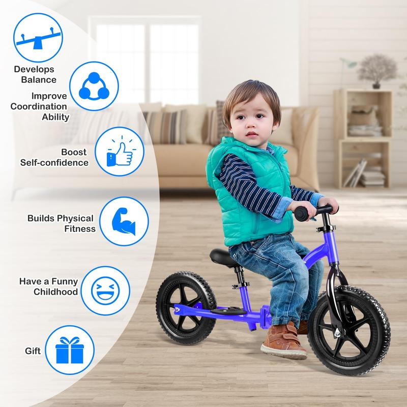 TERRAMUS Kids Balance Bike 2 Year Old, Toddler Bike for 24 Months to 5 Years Old Girls Boys, Early Learning Interactive Push Bicycle with Steady Balancing, Birthday Gift with Adjustable Handlebar Seat balance bike