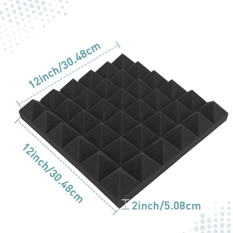 Sound Absorbing Wall Panels for Indoor Studios, 24pcs Pyramid Soundproof Sponge, Music Accessories, Suitable for Indoor Studios and Recording Studios To Minimize Noise, Musical Instruments Accessories, Stocking Fillers Gift