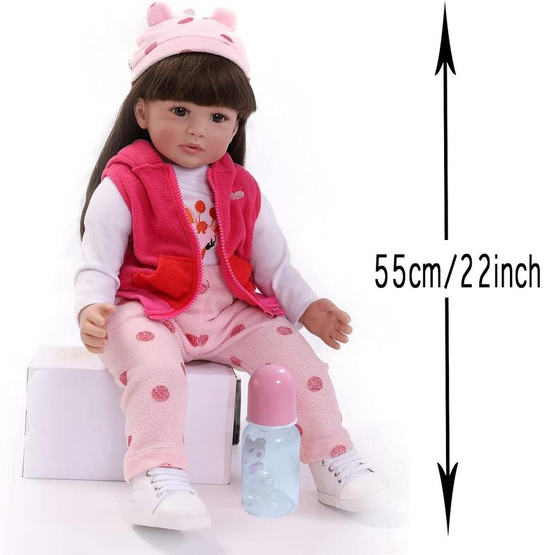 24 Inch Adorable Baby Doll, Lifelike Reborn Baby Doll, Realistic Baby Girl Doll, Cute Baby Doll for Kids, Fun Gift for Toddlers, Soft & Comfy Baby Girl Toy for Home Ornaments, Reborn Baby Dolls