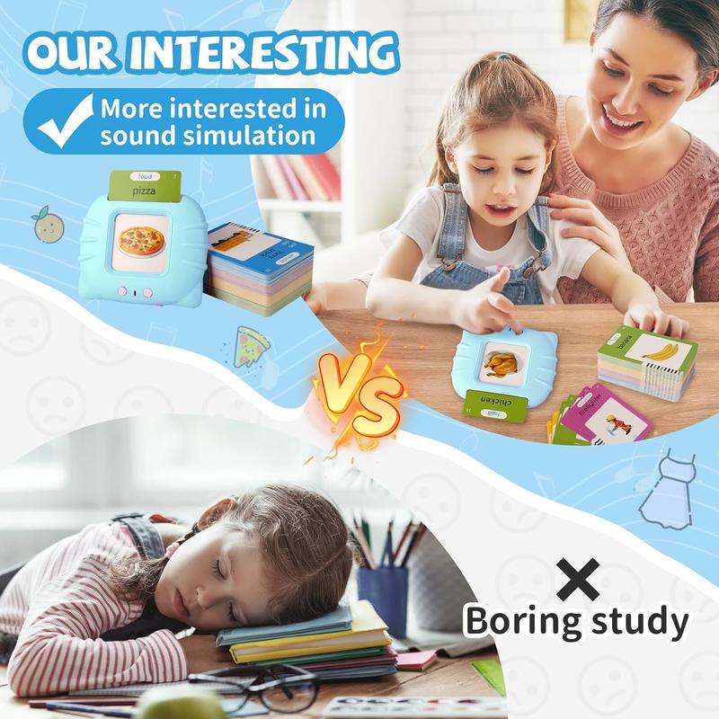 Talking Flash Cards with 224 Sight Words,Montessori Toys,Speech Training Sensory Toys,Learning Cards English Educational Learning Tools Christmas Gifts for Boys and Girls