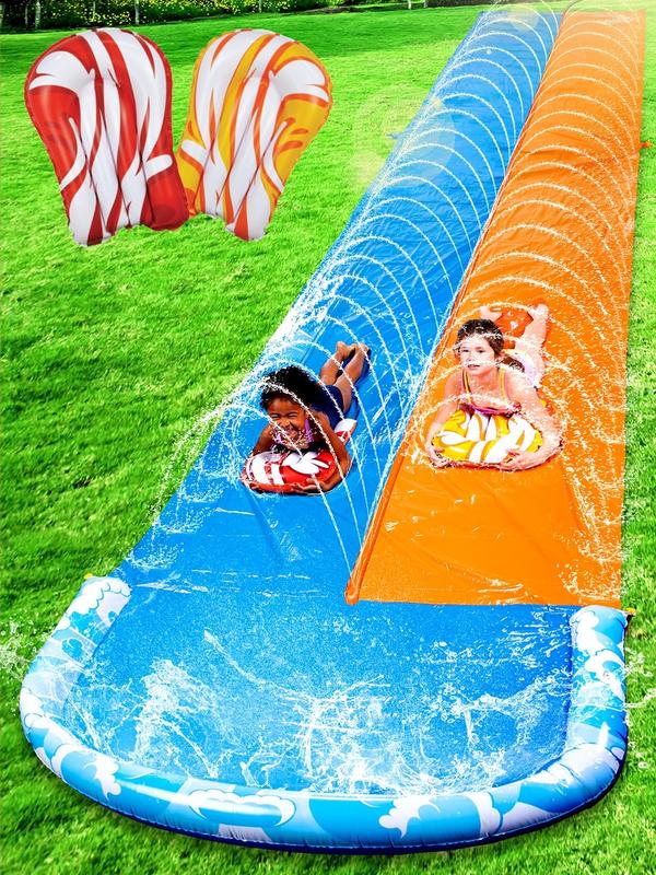 32.5ft Extra Long Water Slide and 2 Inflatable Boards