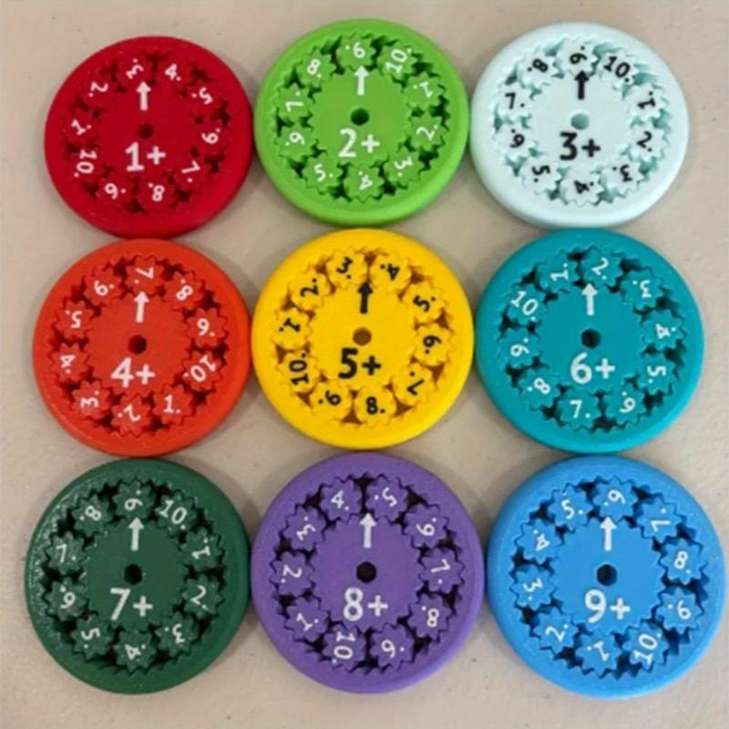 Mathematical Fidget Spinners: 9 Addition & Subtraction, 9 Multiplication & Division, 18 Total - Educational Counting Toys for Ages 14 and Up