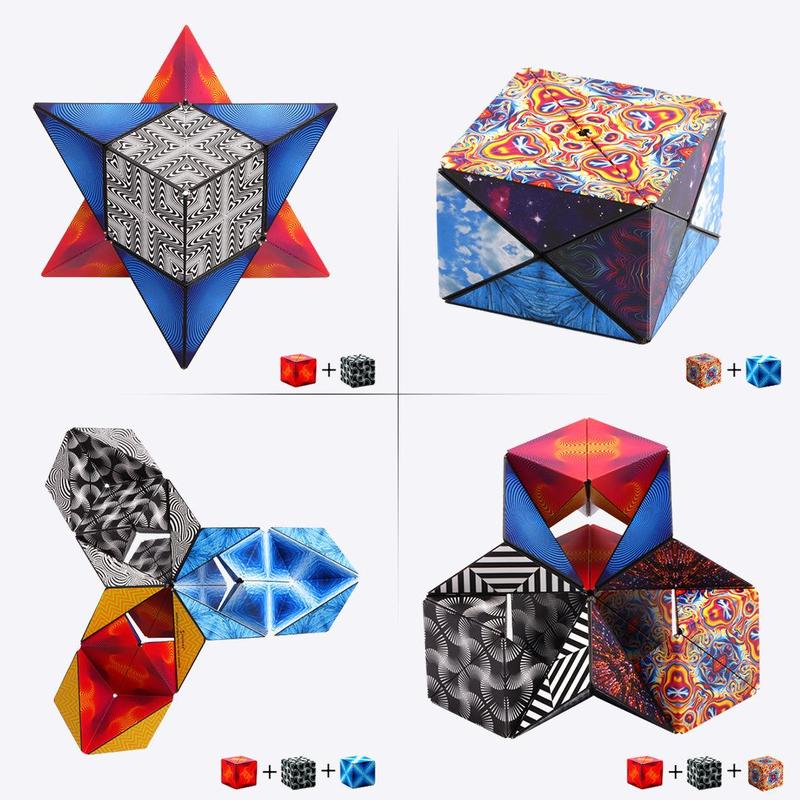 Shashibo Gift Box Set - Spaced Out, Black & White, Optical Illusion & Blue Planet Designs