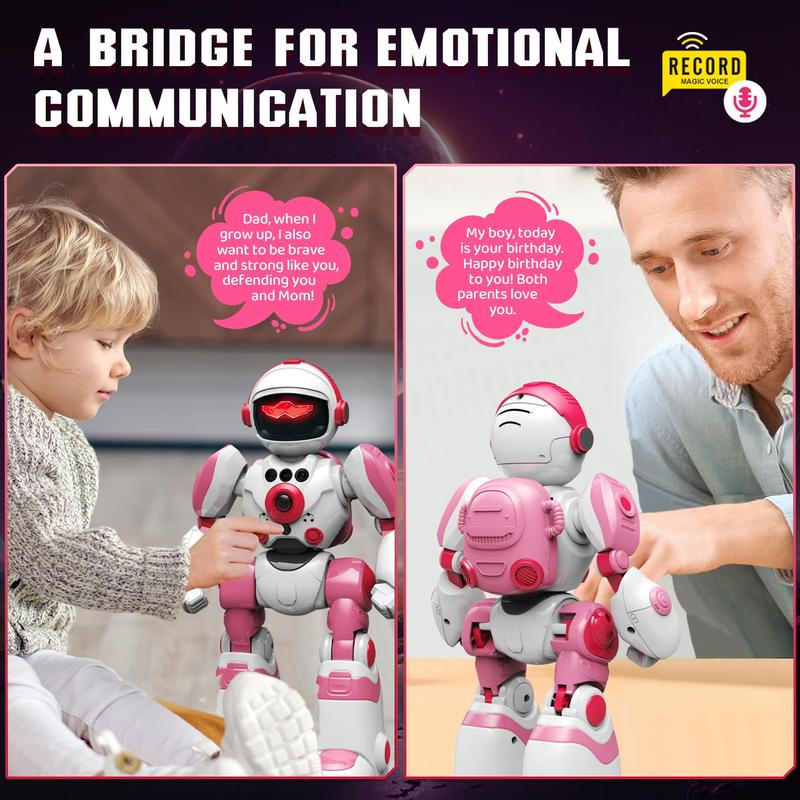 Robot remote control robot toy, voice interactive function, programmable music and dance interactive warrior robot, parent-child interactive educational toy, toddler birthday gift